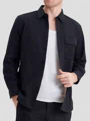 Men's Plus Size Classic Button-Up Long Sleeve Shirt
