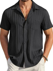 Men's Plus Size Short Sleeve Button-Down Shirt