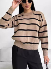 Classic Stripe Long Sleeve Knit Pullover