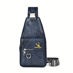 Premium PU Leather Vintage Chest Bag â€?Spacious Waterproof Crossbody with Multi-Compartment Design for Men-FREE USA SHIPPING