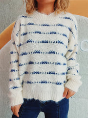 Elegant Round‑Neck Knit with Bow Accent