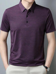 Men's Plus Size Breathable Short Sleeve Geometric Polo