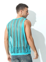 Men's Openwork Round Neck Tank