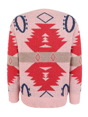 Geometric Round Neck Long Sleeve Sweater