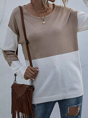 Stylish Color Block Warm Knit Top