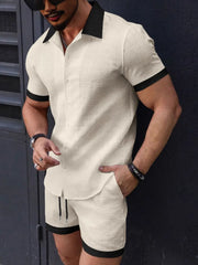 Men's Short Sleeve Shirt & Shorts Matching Set