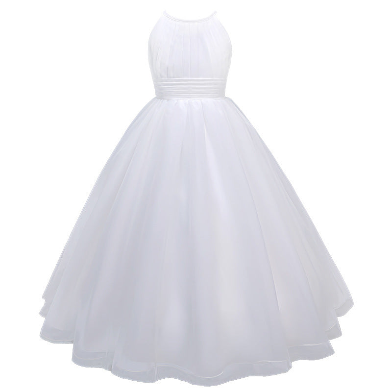 Girls' Piano Walk Show Performance Attire Fluffy Dress
