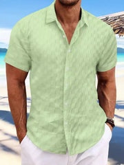 Extended Size Men's Collared Shirt â€?Short Sleeve Button Style