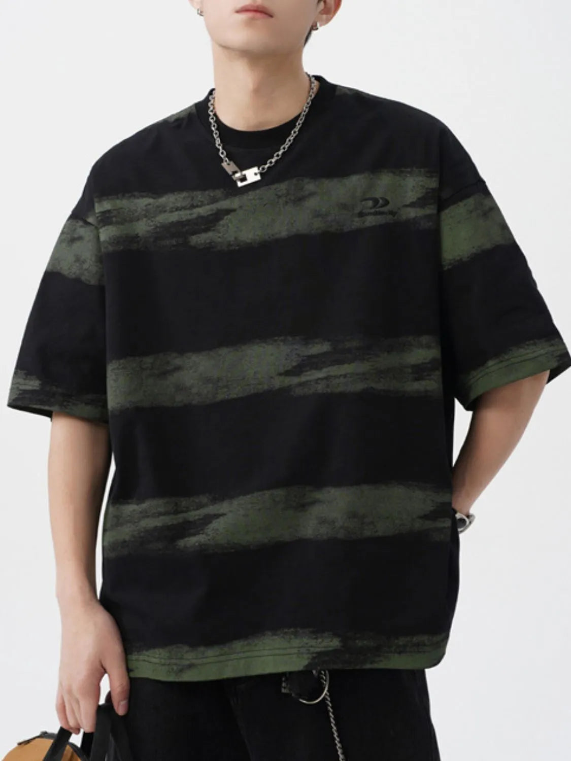 Men's Plus Size Lightweight Striped Tee
