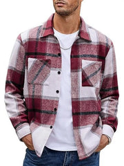 Men's Full Size Classic Plaid Button-Up Casual Shirt Plus Size