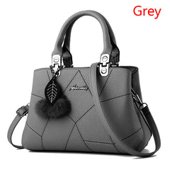 Ladies Fashion Geometric Print Shoulder Messenger Handbags With Ball Pendant