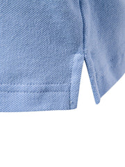 Men's Embroidered Striped Short Sleeve Polo