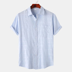 Men's Casual Short Sleeve Button Down Shirt