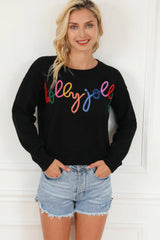 Chic Round Neck Long Sleeve Sweater