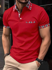Full Size Men's Casual Polo Shirt with Collar
