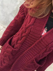 Open Front Chunky Knit Cardigan