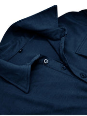 Men's Basic style Collared Neck Long Sleeve Polo