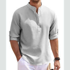 Men's Full Size Button Detail Long Sleeve Top Plus Size