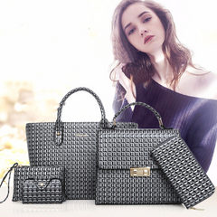 European And American Fashion Plaid Mother Bag Five-piece Set
