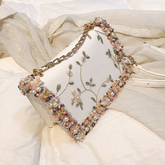Women's Embroidered Fashion chain Strap Shoulder Bag