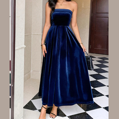 Ruched Tube Midi Dress