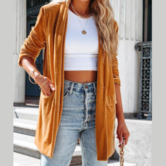 Velvet One Button Outerwear