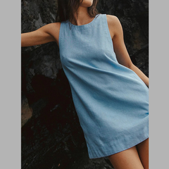 Backless Sleeveless Denim Mini Dress