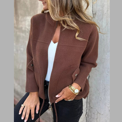 Full Size Zip-Up Long Sleeve Outerwear Plus Size