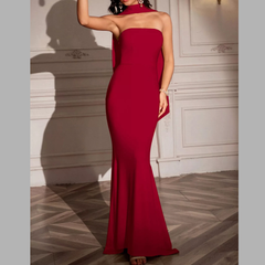 Tube Mermaid Maxi Dress with Scarf Detail
