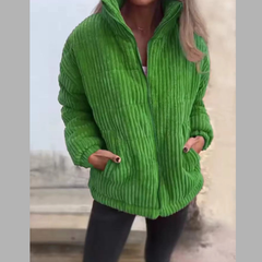 Full Size Zip Up Turtleneck Long Sleeve Winter Coat Plus Size