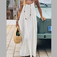 Backless Scoop Neck Maxi Dress
