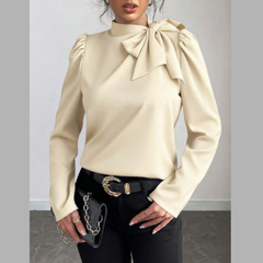 Bow-Tie Long Sleeve Blouse
