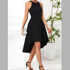 Elegant High-Low Hem Sleeveless Dress