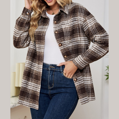 Plaid Collared Shirt Jacket