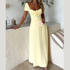 Devine Sweetheart Neck Short Sleeve Maxi Dress