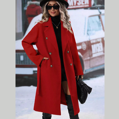Double-Breasted Lapel Collar Overcoat