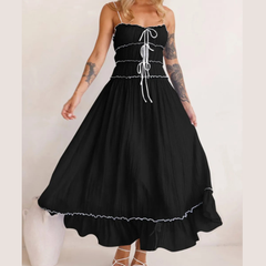 Devine Frill Ruffled Hem Midi Cami Dress