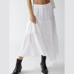 Frill Elastic Waist Skirt