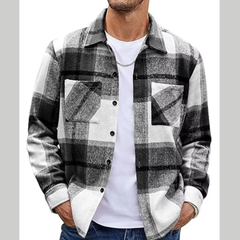 Men's Full Size Classic Plaid Button-Up Casual Shirt Plus Size