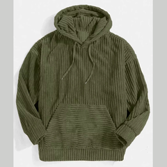 Men's Full Size Casual Corduroy Hoodie Plus Size