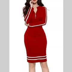 Striped Bodycon Long Sleeve Dress