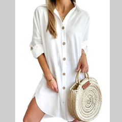 Button Down Long Sleeve Shirt Dress