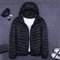 Men's Short All-match Hooded Super Thin Lightweight Down Jacket