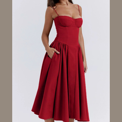 Sweetheart Neck Midi Cami Dress