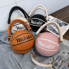 Basketball Shape Chain Shoulder Crossbody Handbags for Women