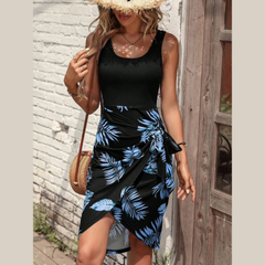 Printed Wide Strap Tank Dress