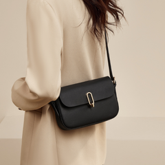 Two-layer Cowhide Genuine Leather Square Shoulder Messenger Bag
