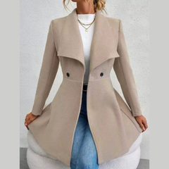 Cozy Double-Breasted Wool Blend Coat