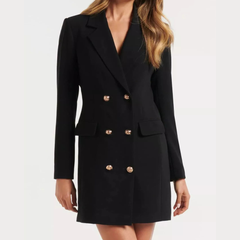 Double-Breasted Long Sleeve Blazer Dress