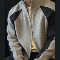 Men's Plus Size Zip Up Long Sleeve Cardigan
